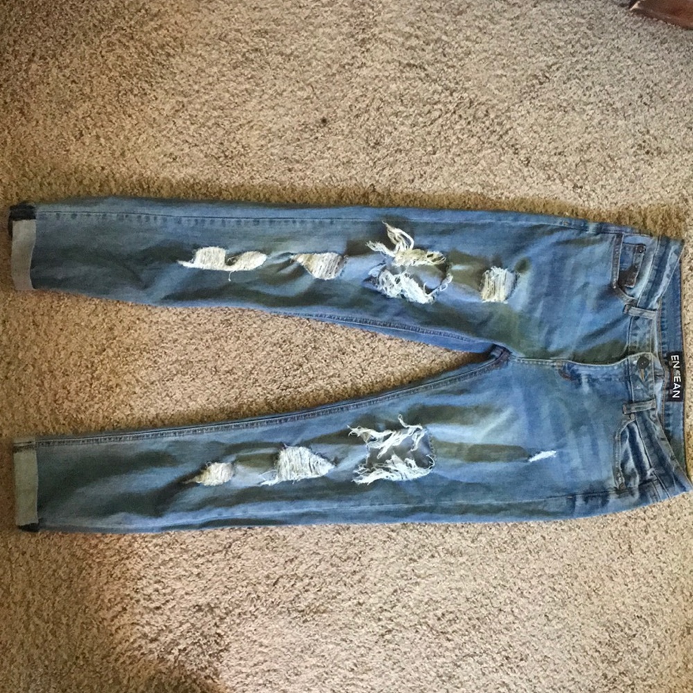 Ripped barely worn jeans
